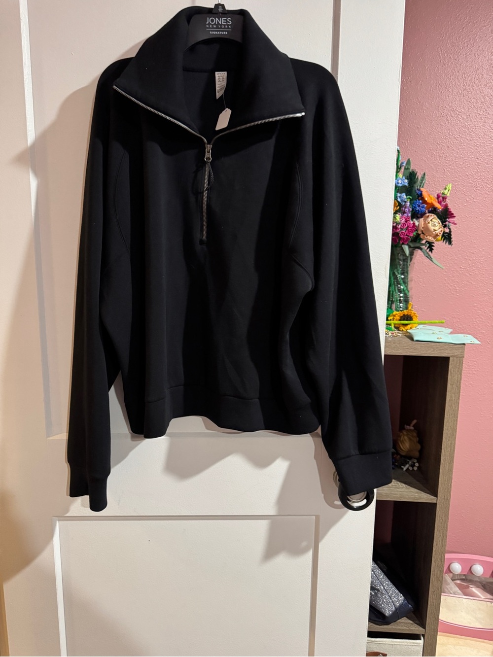 Spanx Black Half-Zip Pullover